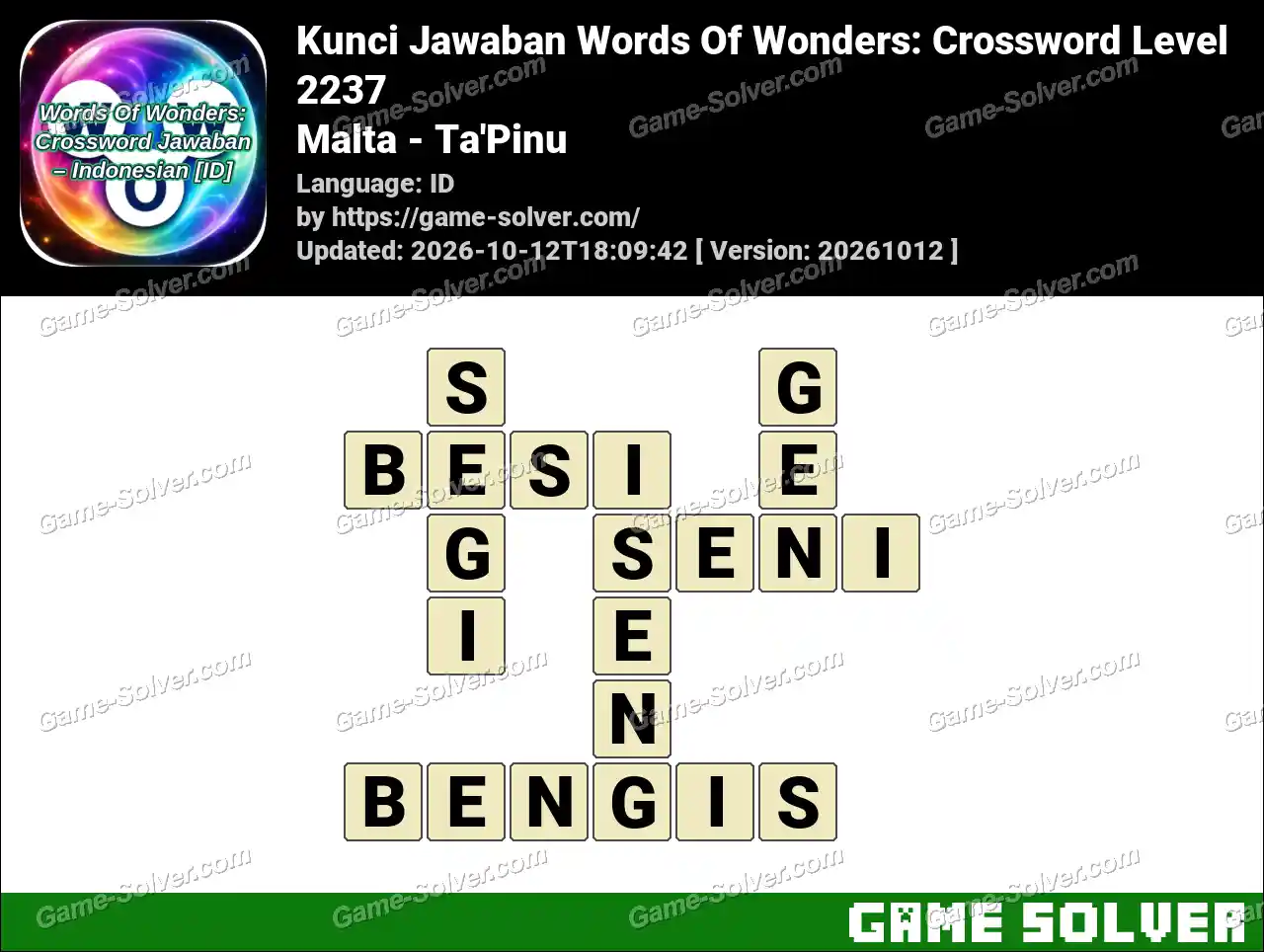 Kunci Jawaban Words Of Wonders: Crossword Level 2237 – Malta – Ta’Pinu